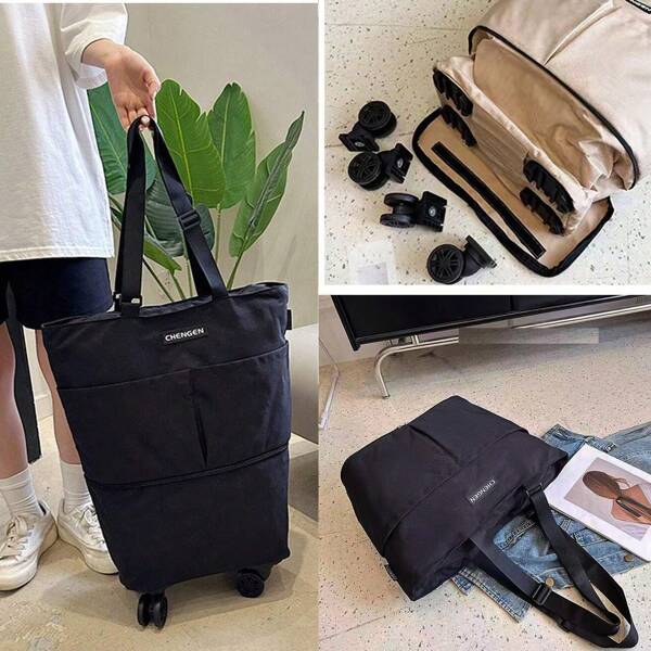 Supermarket Shopping Bag Folding Portable Large Capacity Universal Wheel Travel Bag Carrying Bag Boarding Luggage Bag Buying Vegetable Bag Bag For School School Accessories School Stuff