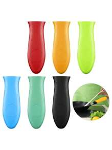 Thick Silicone Pot Handle Cover For Cast Iron Skillets, Non-Slip & Heat-Resistant Pot Holder, High Temperature Resistant Anti-Scald Handle Grip - Multicolor - View 8