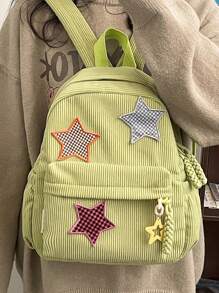 个性化迷你星星背包，女童可爱包，学校背包 - 綠色 - 查看 2