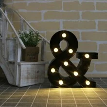 8.58 英寸大型发光黑色字母灯牌，LED 灯牌数字标志，适用于夜灯、家庭酒吧、圣诞灯饰、生日派对、婚礼装饰 - 黑色 - 查看 45