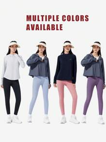 TECTOP Women Leggings Yoga Skinny Pants With Pockets Fitness Essential Running Sports High Waist Seamless - Blue - View 7