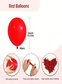 Bộ 30/50/100 quả bóng bay tròn bằng cao su nhiều màu sắc, đường kính 5 inch, thích hợp trang trí đám cưới, sinh nhật, lễ tốt nghiệp, tiệc cô dâu. Các màu sắc bao gồm xanh lá cây, đỏ, trắng, đen, vàng, đỏ hồng, tím, xanh dương, hồng nhạt, đỏ dưa hấu, xanh nhạt, xanh navy và xanh lá cây đậm. - Đỏ - Xem 3