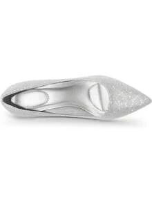 RoseRemy Women's High Heels Pumps Closed Pointed Toe Stiletto 4IN Heels Dress Wedding Shoes - Silver Glitter - 查看 5