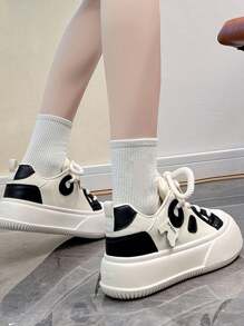 女士休闲运动鞋、平底运动鞋、运动跑鞋 - 米黑 - 查看 8