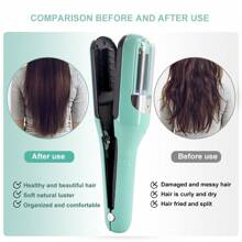 Recortadora de cabello profesional de extremos lisos, Plancha de cabello 2 en 1, Recortadora inalámbrica de puntas abiertas, Alisador de cabello para mujeres, Batería de 500mAh