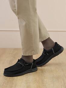 Men's Arch Support Casual Slip-On Shoes Loafers For Men Comfortable Shoes - màu đen - Xem 3