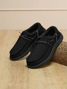 Men's Arch Support Casual Slip-On Shoes Loafers For Men Comfortable Shoes - màu đen - Xem 1