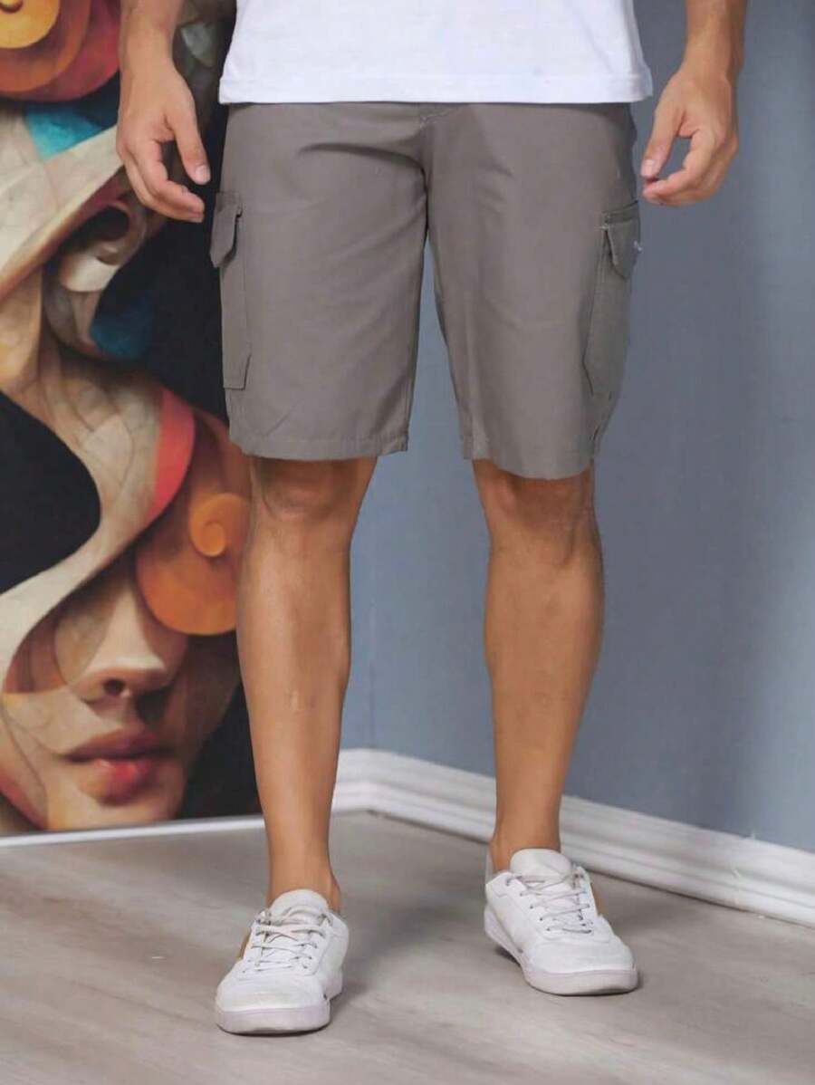 Men Denim Shorts - 深灰色 - 查看 1