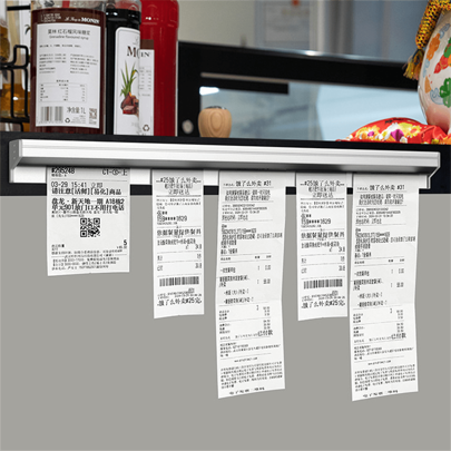 1 pieza Soporte deslizante de aluminio para recibos, clip de pedido de restaurante, clip de pedido de cocina, organizador de recibos de comida para llevar montado en la pared, apto para comida para llevar, facturas del personal de servicio, restaurante, cocina y clips de facturas de carrito de comida (modelos nuevos y antiguos entrega aleatoria) Vuelta a la escuela Día de San Valentín