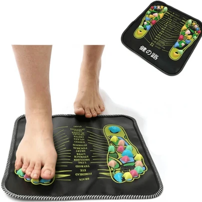Foot Massage Mat, Foot Massage Pad, Toe Pressure Board, Cobblestone Foot Massager (Random Stone Color)