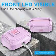 Studio Buds/Studio Buds Plus Case Cover 2021/2023, Secure Lock Hard Rugged Cool Protective Case Cover For New  Studio Buds+ Wireless Earbuds Case Accessories With Keychain Purple - Purple - View 5