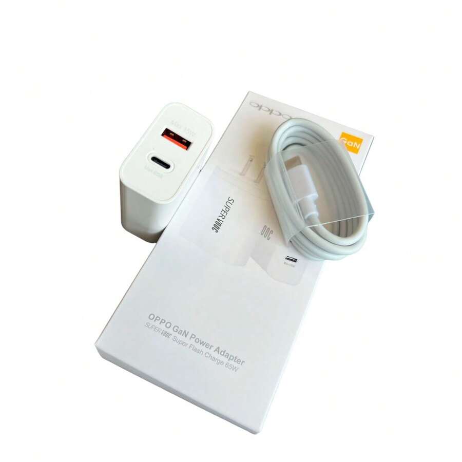 Cargador Oppo 65w Supervooc Cable Tipo C A C Serie Reno / X - Blanco - Ver 1