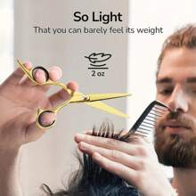 KIM JONG YI Hair Cutting Scissors Shears Professional Barber  6.5 Inch Hairdressing Regular Scissor Salon Razor Edge Hair Cutting Shear Japanese Stainless Steel With Detachable Finger Inserts - Multicolor - View 8