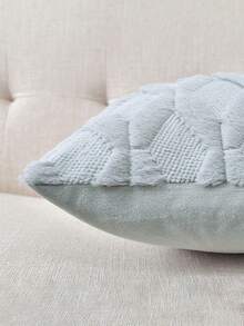 1個竹節條灰色平綢枕套，適用於客廳、臥室，不含枕芯 - 彩色 - 查看 4
