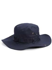 1pc Men's Wide Brim Sun Protection Bucket Hat, Foldable Summer Outdoor Bucket Hat, Suitable For Fishing, Hiking, CampingMen's Sun Hat Summer Hat, Suitable For Summer Outdoor Activities Such As Hiking And Fishing