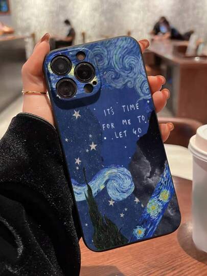 Vincent Van Gogh Stjärnhimmel Engelska Alfabetet Stjärnor Målade Kanter P14promax 3D P13 Tecknad P11 Målad P12 Anti-Fall XR Tecknad 78GES2 Telefonskal XS Kompatibelt med -serien P15 Kompatibelt med Samsung-serien A03s, A03core, A04, A12, A13, A14, A21s, A22, A23, A24, A32, A33a34, A5 A51A52, A53, A54, A71, A72, A73, S20fe, S21, S22 och Kompatibelt med , Kompatibelt med Redmi-serien Kompatibelt med Redmi 9, Kompatibelt med Redmi 9a, Kompatibelt med Redmi 10a, Kompatibelt med Redmi 10c, Kompatibelt med Redmi Kompatibelt med Redmi Note9, Kompatibelt med Redmi Note10, Kompatibelt med Redmi Note11, Kompatibelt med Redmi Note12, Kompatibelt med Redmi 12, Kompatibelt med Redmi 12c Vattentät Stötsäker Reptålig