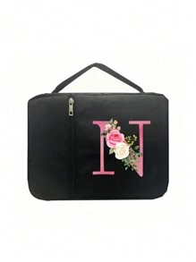 1 Stück Bibeltasche, Initialdruck, Bibelhülle, Bibelhalter, Trageorganizer, mit Reißverschluss und Taschen für Bibel in Standardgröße, für Bibelstudium, Cover für Bibel, Florale Bibelhülle mit Griff, Tasche für Bibel, perfekt für Bibelstudium von Erwachsenen Frauen Männern (schwarz) (Reißverschlussposition zufällig) - Schwarz - Übersicht 21