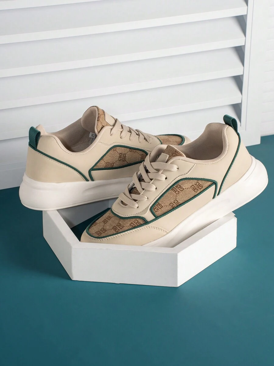 Neue Herren Sportliche Freizeitschuhe, atmungsaktiv, modische Universalschuhe für Herren - Khaki - Übersicht 1
