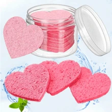 Bộ 50 Đóng Hộp Mặt Bọt Biển Nén Mặt Bọt Biển Tự Nhiên Miếng Bọt Biển Rửa Mặt Làm Sạch Trang Điểm Puff - Hồng - Xem 10