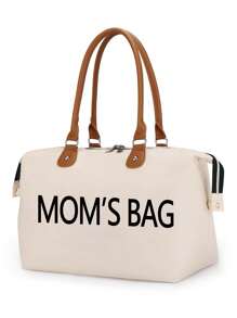 1pc Girl Large Capacity Tote Diaper Bag For Outdoor Use - Beige - View 3