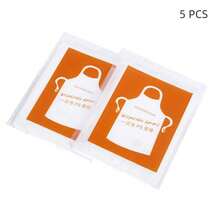 5 piezas de delantal de plástico PE desechable para cocina, restaurante, tienda de barbacoa con envoltorio individual, resistente al agua y al aceite - Multicolor - Ver 3