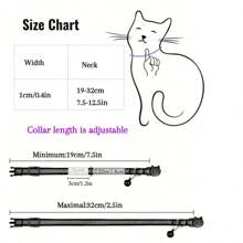 Reflective Cat Collar Personalized Pet ID Tag, Separation Cat Collar With Name Tag, Kitten Collar With Bell, Suitable For Male Puppies And Female Puppies And Cats