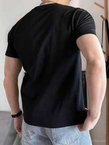 Men T-Shirts - 黑色 - 查看 2