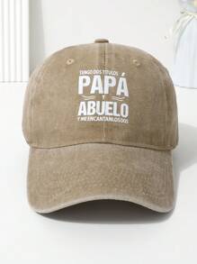 1pc 'TENGO DOS TITULOS PAPA Y ABUELO' Printed Baseball Cap With Adjustable Strap, Washed Out Look, Sun Hat. Ideal Gift - Multicolor - View 10