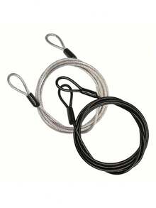 1pc Outdoor Travel Security Cable Lock, Braided Steel Coated Luggage Lock, Lightweight Double Loop Security Cable Rope. - Multicolor - View 3