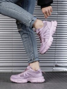 女款輕量化鋼頭安全鞋，防砸，防刺和防滑，透氣鞋面，適用於辦公室、車間和工廠 - 淡紫色 - 查看 6