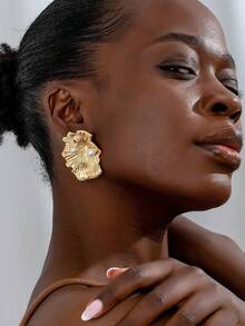 1pair Exaggerated Pearl Design Ear Studs For Women, Western Style - Exaggerated Two Pearl Earrings - View 7