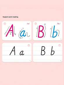 English Alphabet Flash Cards, Elementary Students Learning Upper And Lowercase Writing And Recognition Cards - Multicolor - View 1