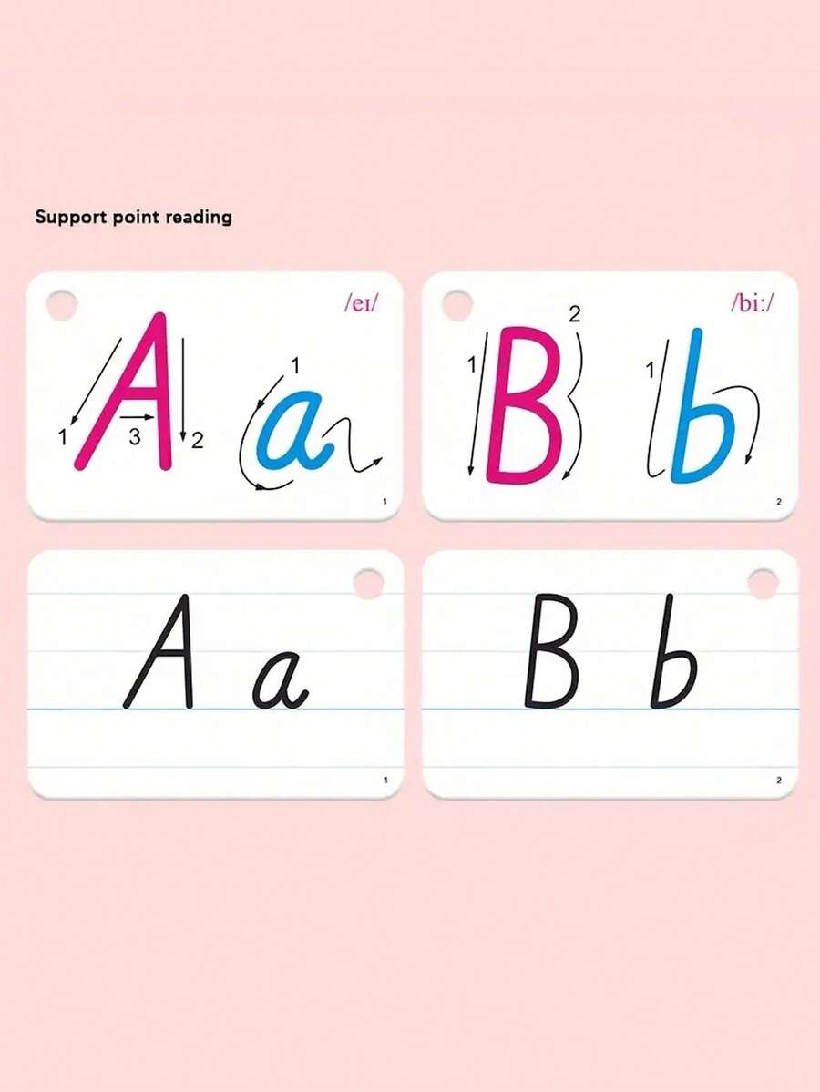 English Alphabet Flash Cards, Elementary Students Learning Upper And Lowercase Writing And Recognition Cards - Multicolor - View 1