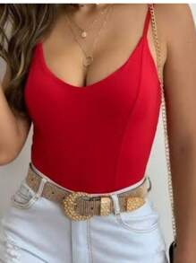 Women Bodysuits - 紅色 - 查看 1