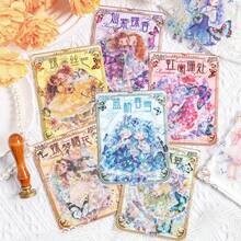 1包/6入組鮑魚殼彩虹貼紙，防水PET可愛裝飾貼紙，適用於剪貼簿 - 彩色 - 查看 9
