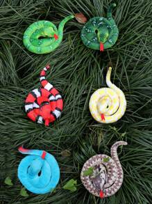 迷你可爱卡通毛绒蛇玩具，看起来像一条真正的蟒蛇，有蓝岛三尾蛇和猩红王蛇可供选择，材质可爱柔软，亲肤舒适，造型逼真，非常适合恶作剧或赠送给朋友和自己，家居装饰有趣的毛绒，迷你玩具，迷你玩具，动物尾巴，章鱼毛绒，傻