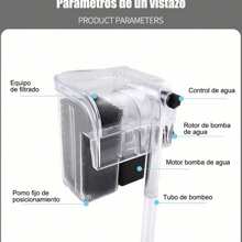 Filtro Externo De Cascada Para Peceras De 15 A 20 Litros - Blanco y Negro - Ver 3