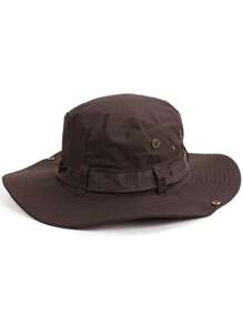 1pc Men's Wide Brim Sun Protection Bucket Hat, Foldable Summer Outdoor Bucket Hat, Suitable For Fishing, Hiking, CampingMen's Sun Hat Summer Hat, Suitable For Summer Outdoor Activities Such As Hiking And Fishing