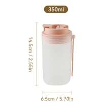 WORTHBUY 1pc 350ml Mini Transparent Plastic Water Bottle With Lid, Portable Leakproof Juice/Coffee Cup, Suitable For Children/Students To Carry For School/Picnic, For Outdoor, Camping - Beige - View 18