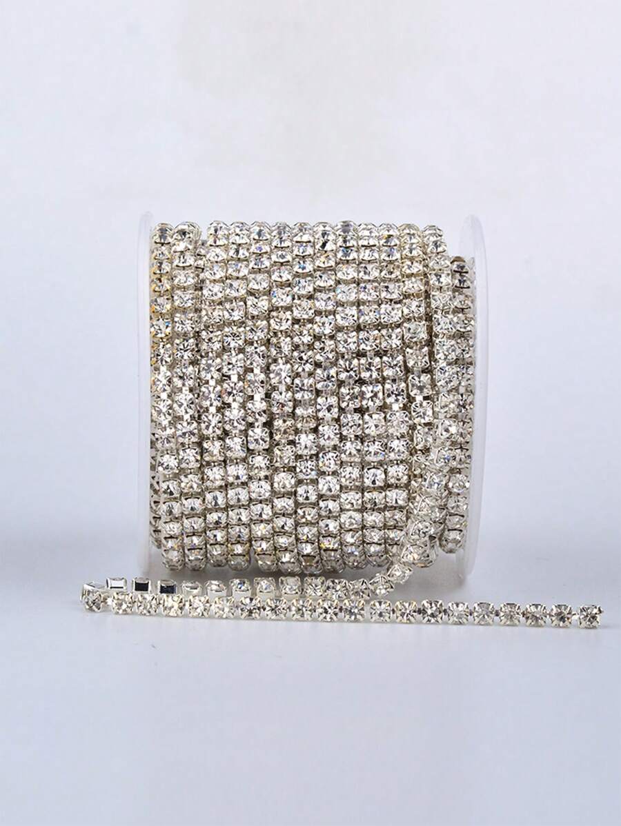 SS4.5 SS6 SS8 SS10 SS12 SS16 SS18 Clear Crystal Rhinestone Cup Chain Sew On Silver Dense Glass Strass Chain Trim For Garment Accessories Jewelry Making