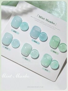 XEIJAYI 1瓶装15毫升绿色凝胶指甲油，四季美甲，可卸LED凝胶指甲油，DIY家庭沙龙美甲，夏季送给女性女孩的美甲礼物 - 彩色 - 查看 9