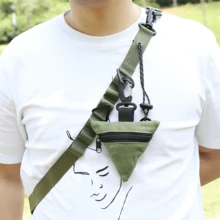 三角戰術變換腰包，戶外運動扣環腰包，小物品收納袋 - 軍綠色 - 查看 1
