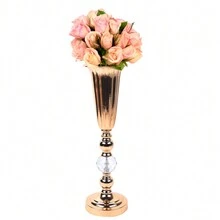 44.5cm Gold Flower Vase Metal Wedding Centerpieces For Reception Tables Flower Vase Stand Home Table Decor - Gold - View 1