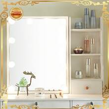 Large Vanity Desk With LED Lighted Mirror & Power Outlet, Makeup Vanity Table With 5 Drawers,Storage, Brightness & Lighting Color Adjustable, Come With Stool, For Bedroom, Bathroom - 10LED - View 10