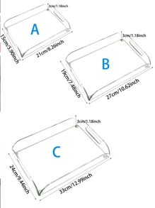 1pc Acrylic Clear Food Tray, Transparent Jewelry Organizing Tray Christmas Gift - White - View 2
