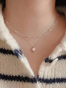 FOREVER QUEEN S925 Bạc Lấp Lánh Đầm Vòng Cổ Thời Trang Xương Đòn Dây Chuyền Vòng Cổ Xếp Chồng Trang Sức Quà Tặng Cho Nữ Cô Gái Hàng Ngày - hạt tròn - Xem 6