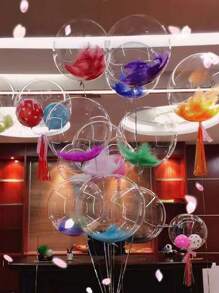 10 Peças Balão Bobo Transparente de 8-36 Polegadas, Balão Inflável de Ar e Hélio Transparente para Decoração de Casamento, Aniversário, Festa e Chá de Bebê - Transparente - Visão 5