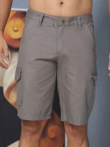 Men Denim Shorts - 深灰色 - 查看 2