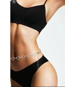 1 Stück modische Taillenkette aus Zinklegierung in Herzform für Frauen, für Strandfest, Valentinstag, Muttertag, Geschenk