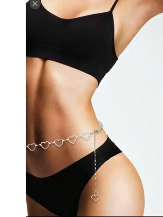 1pc Fashionable Zinc Alloy Heart Decor Waist Chain For Women For Beach Party Valentines,Mom,Mother,Mother's Day,Gift